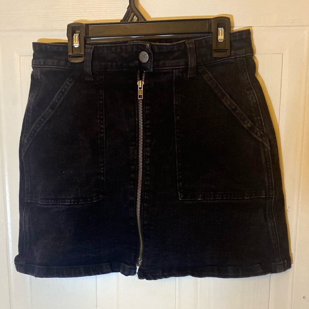 Madewell Black Denim Zipper Mini Skirt Size 26